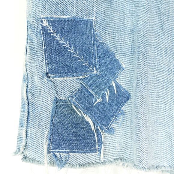 Levis Women's High Rise Cutoff Denim Shorts Actual Size 30"x3" Reworked Patches - Picture 2 of 11